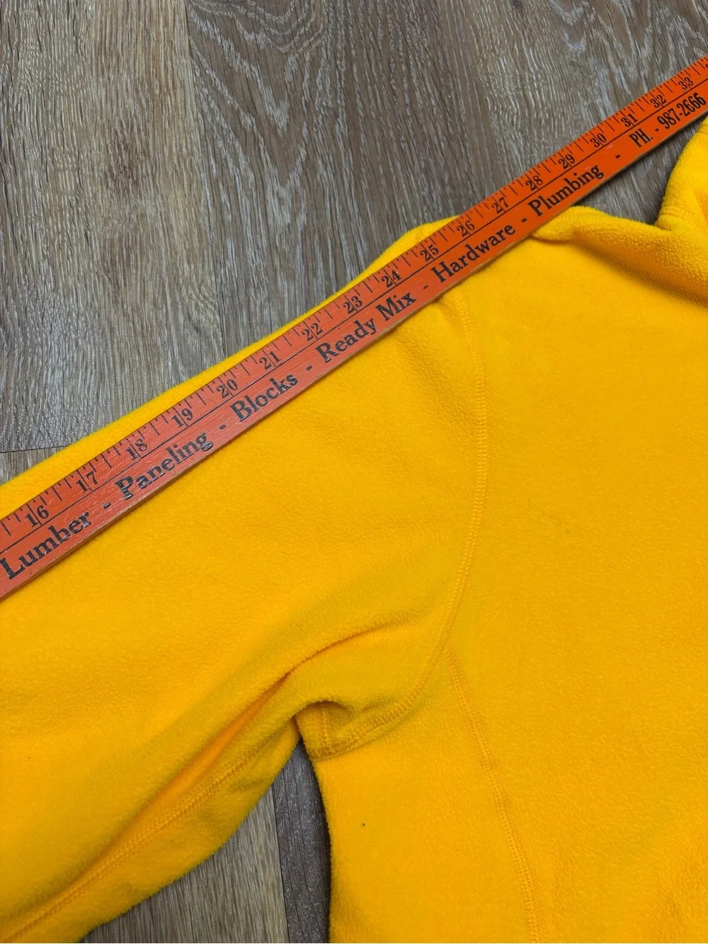 The North Face Men’s Yellow Fleece Zip Pullover with Gray Chest Pocket